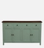 Davos Mango Wood 4 Door Sideboard In Light Green Colour