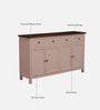 Davos Mango Wood 4 Door Sideboard In Pink Colour