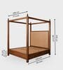 Dawn Poster King Size Bed In Dark Walnut Finish Without Storage