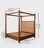 Dawn Poster Queen Size Bed In Dark Walnut Finish With Hydraulic Storage