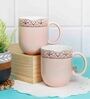 Dazzle 300 ml Pink Porcelain Coffee Mug (Set of 2)