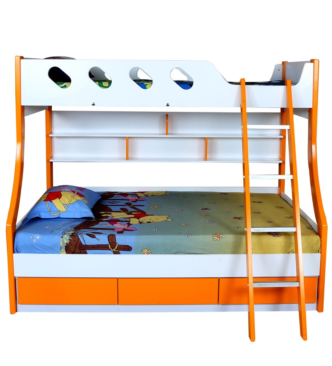 Buy Deccan Bunk Bed in Orange Colour by HomeTown Online Standard Bunk