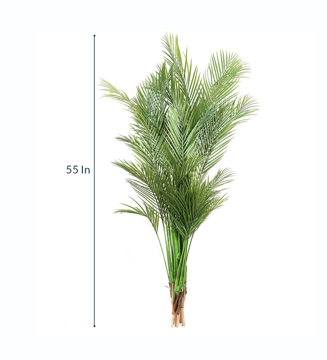 Buy Green Decorative Artificial 5 Branches Arica Floor Plant without Pot by Fourwalls Online