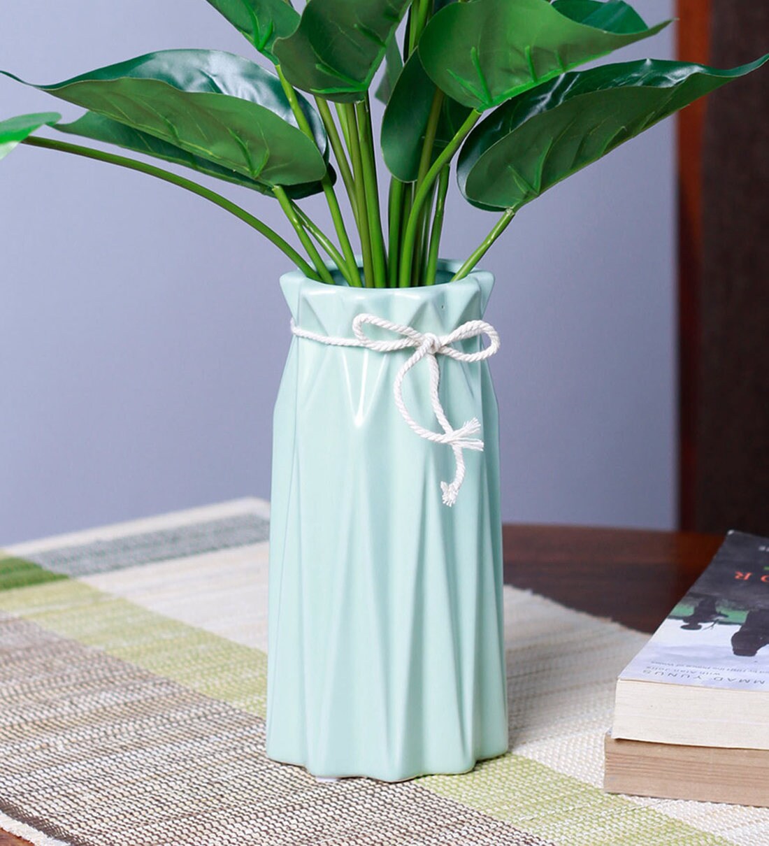 Buy Decorative Design Blue Ceramic Flower Vase By Fourwalls Online