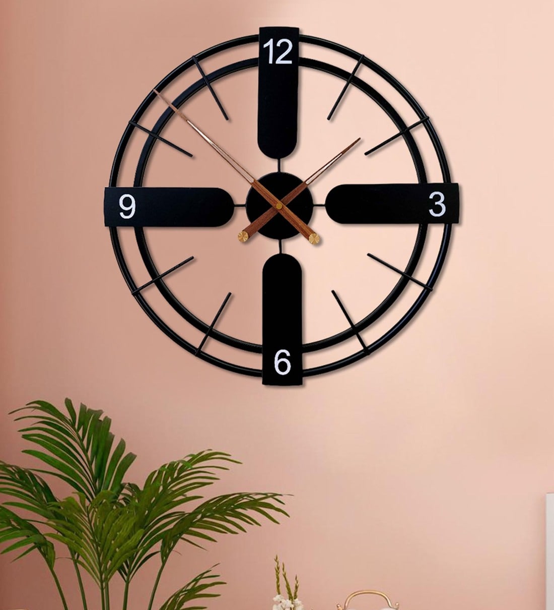 Buy Decorative Metal Wall Clock In Black By FunkyDecors Online Modern