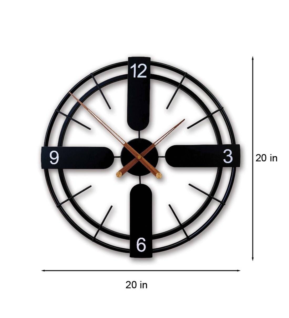 Buy Decorative Metal Wall Clock In Black By FunkyDecors Online Modern