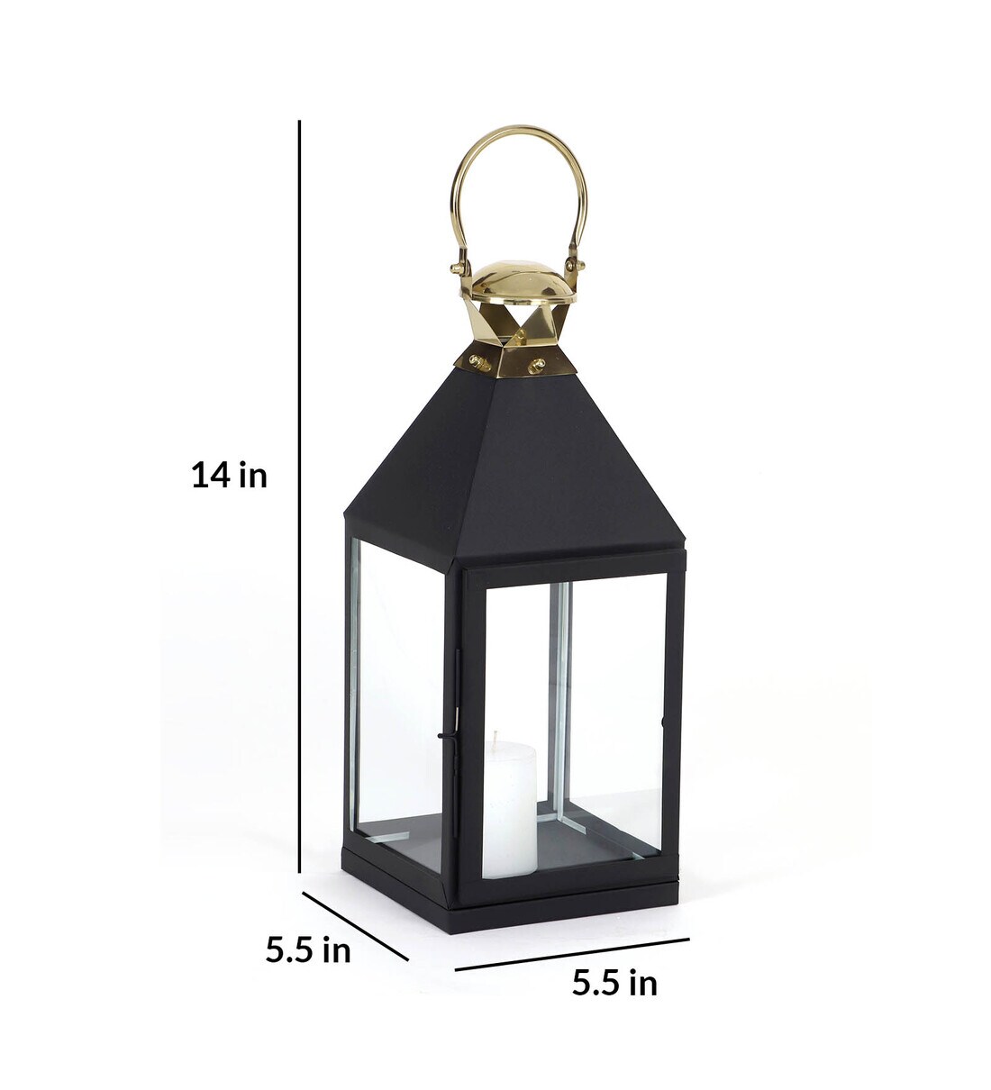 Buy Decorous Black Metal Table Lantern by Opaxa Online Table Lanterns