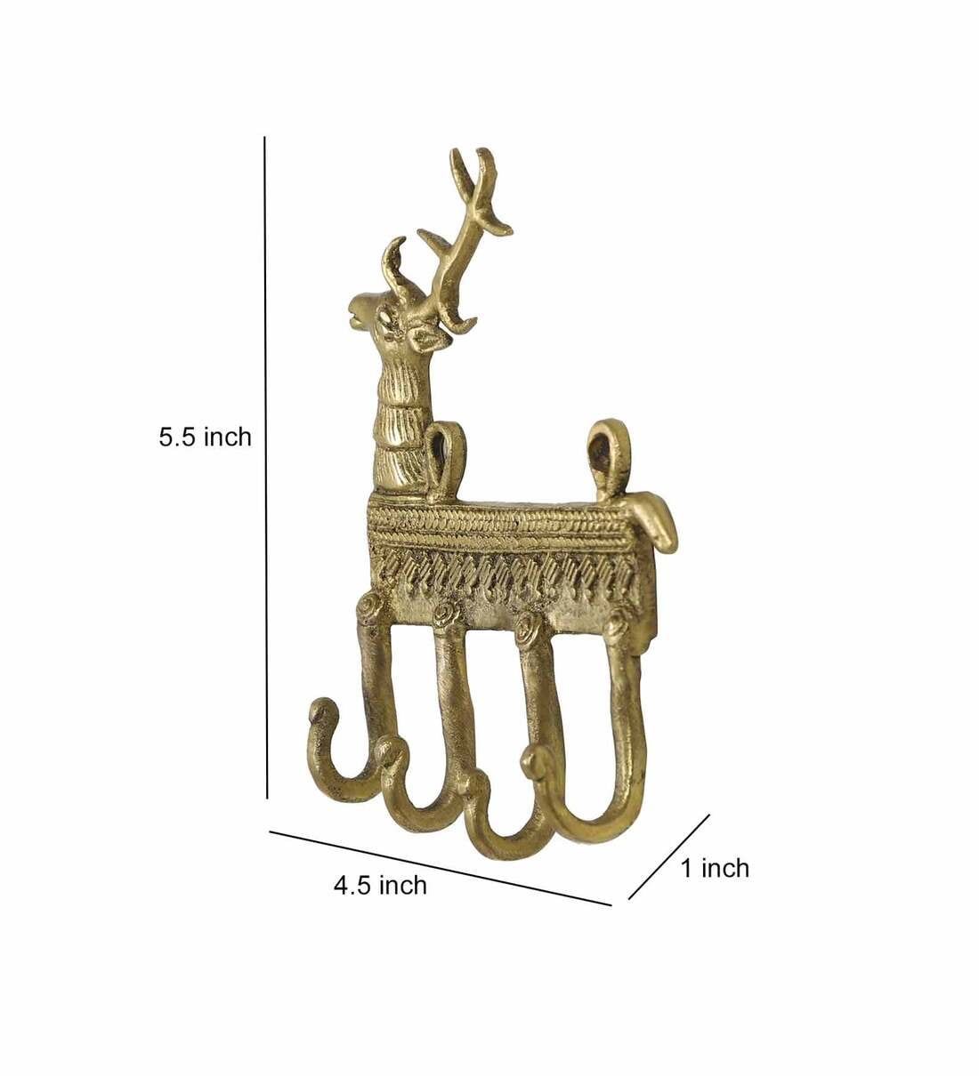Buy Deer Design Golden Brass S Wall Hook Key Holder at 4% OFF by