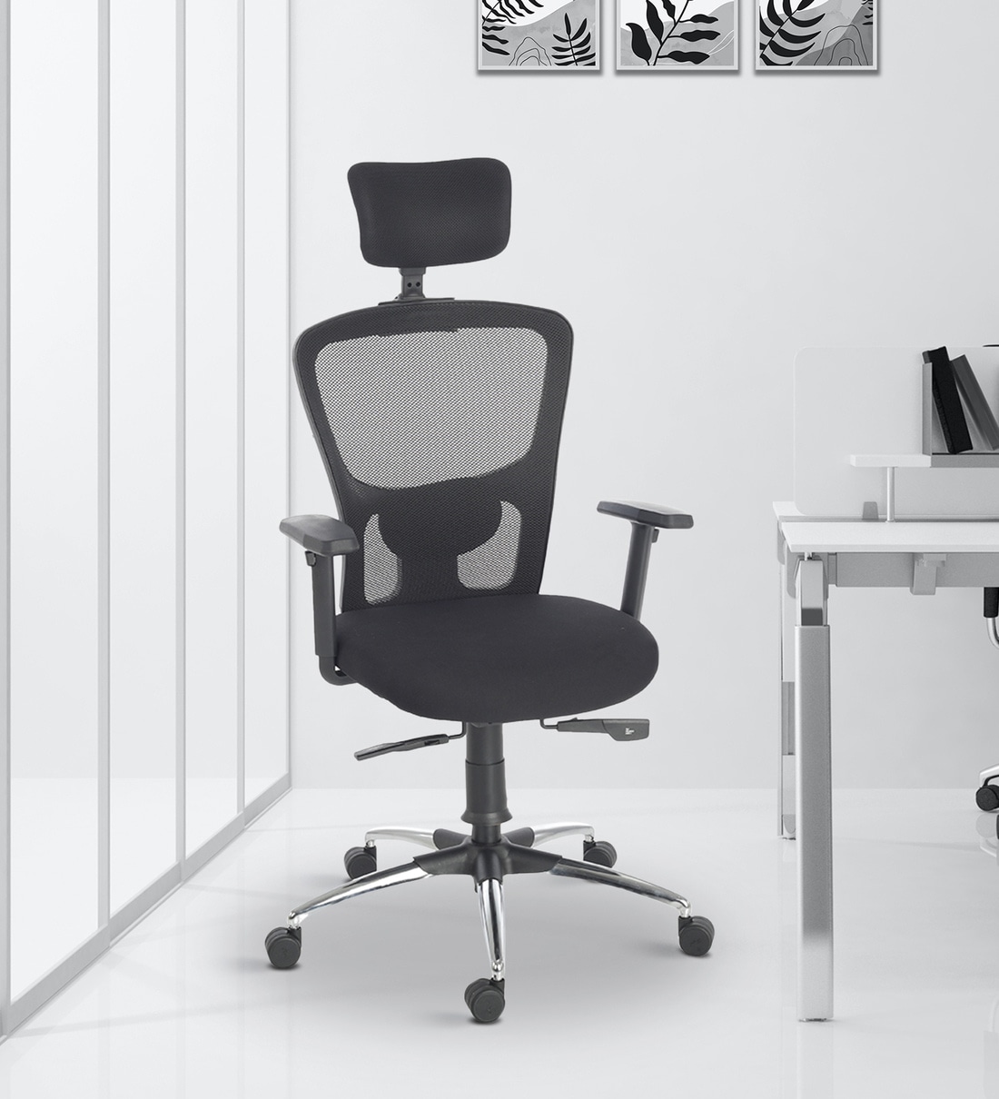 Buy Define Premium High Back Ergonomic Chair in Black Colour by Durian ...