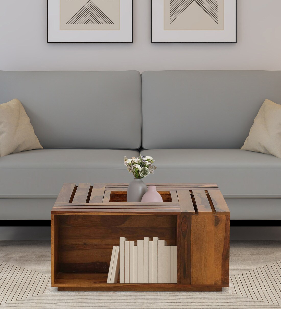 storage coffee table solid wood