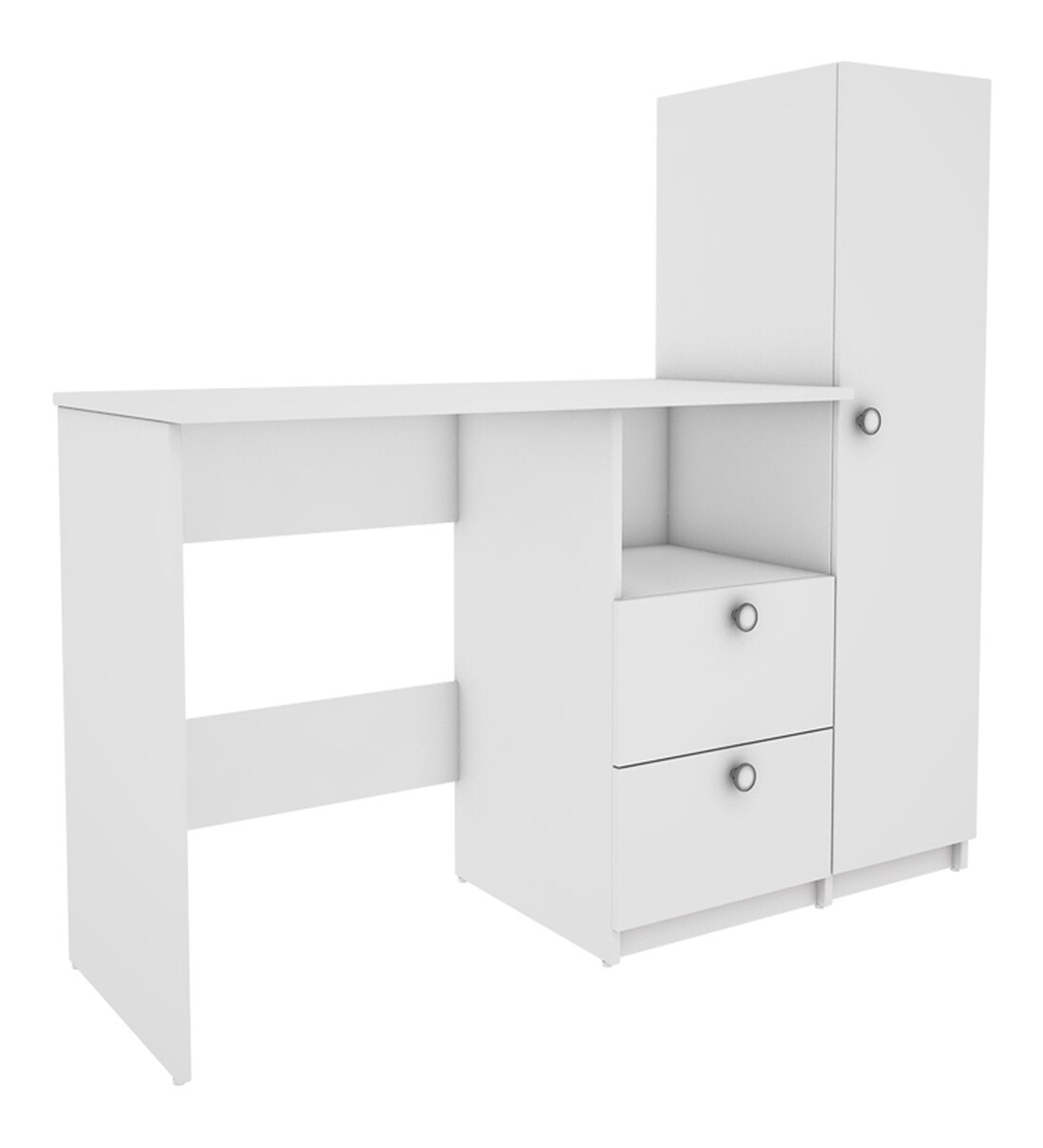 Buy Derrick Hutch Desk in Frosty White Finish by Woodbuzz Online ...