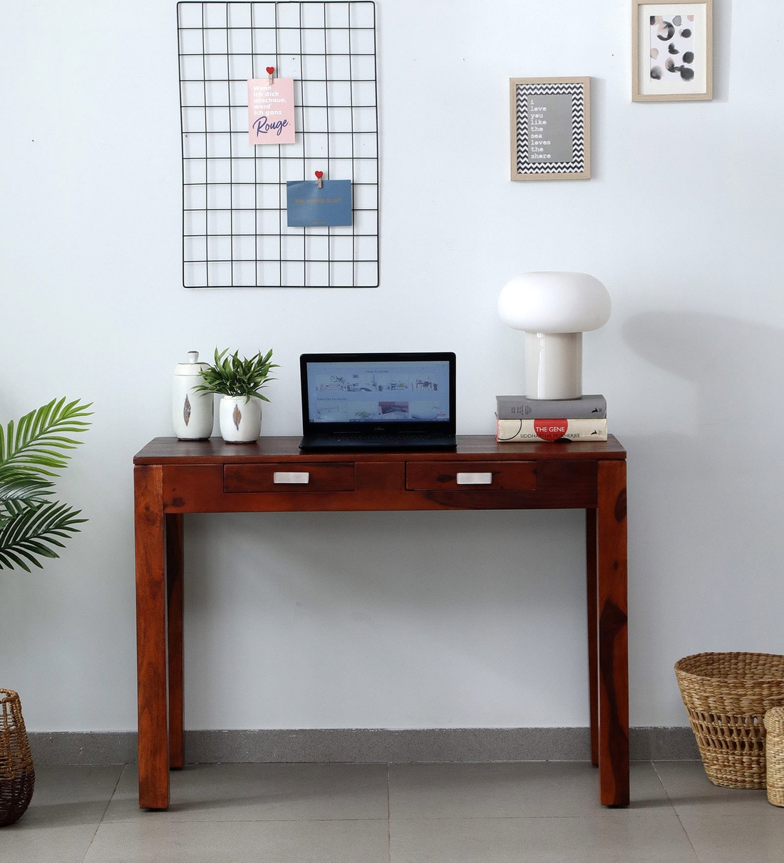 pepperfry wooden study table