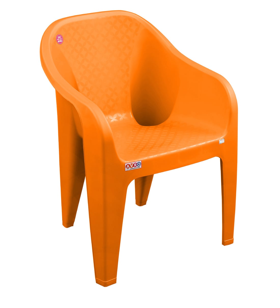 Buy Designer Plastic Chair in Orange(Set4) by AVRO Online Armed