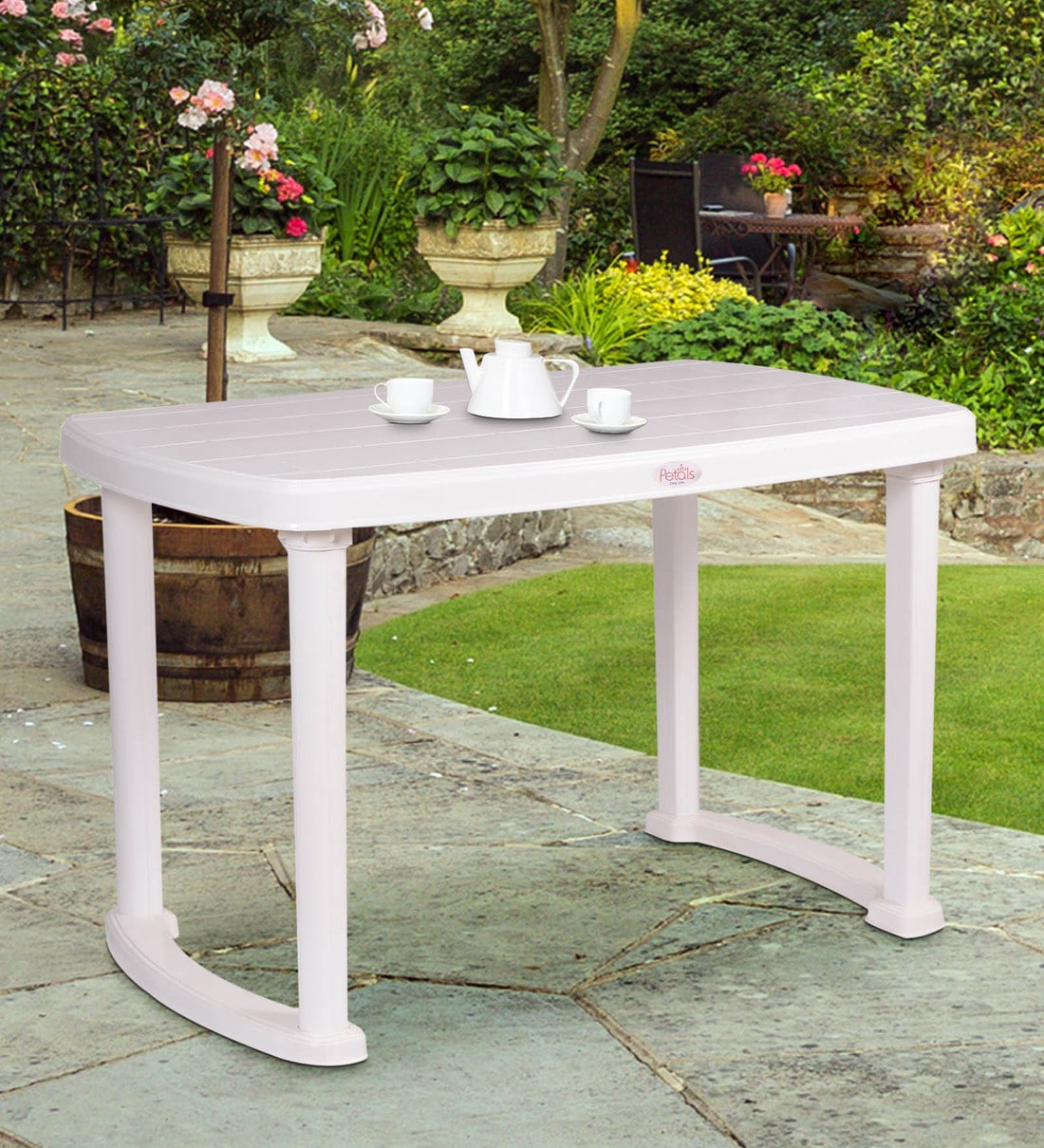 Buy Desire Dining Table In White Colour By Petals Furniture Online Patio Tables Sets Tables Furniture Pepperfry Product