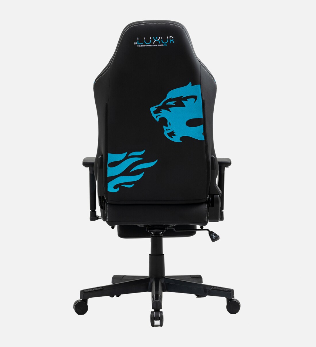 Buy Devil Leatherette Gaming Chair in Black & Blue Colour by Dr.Luxur ...