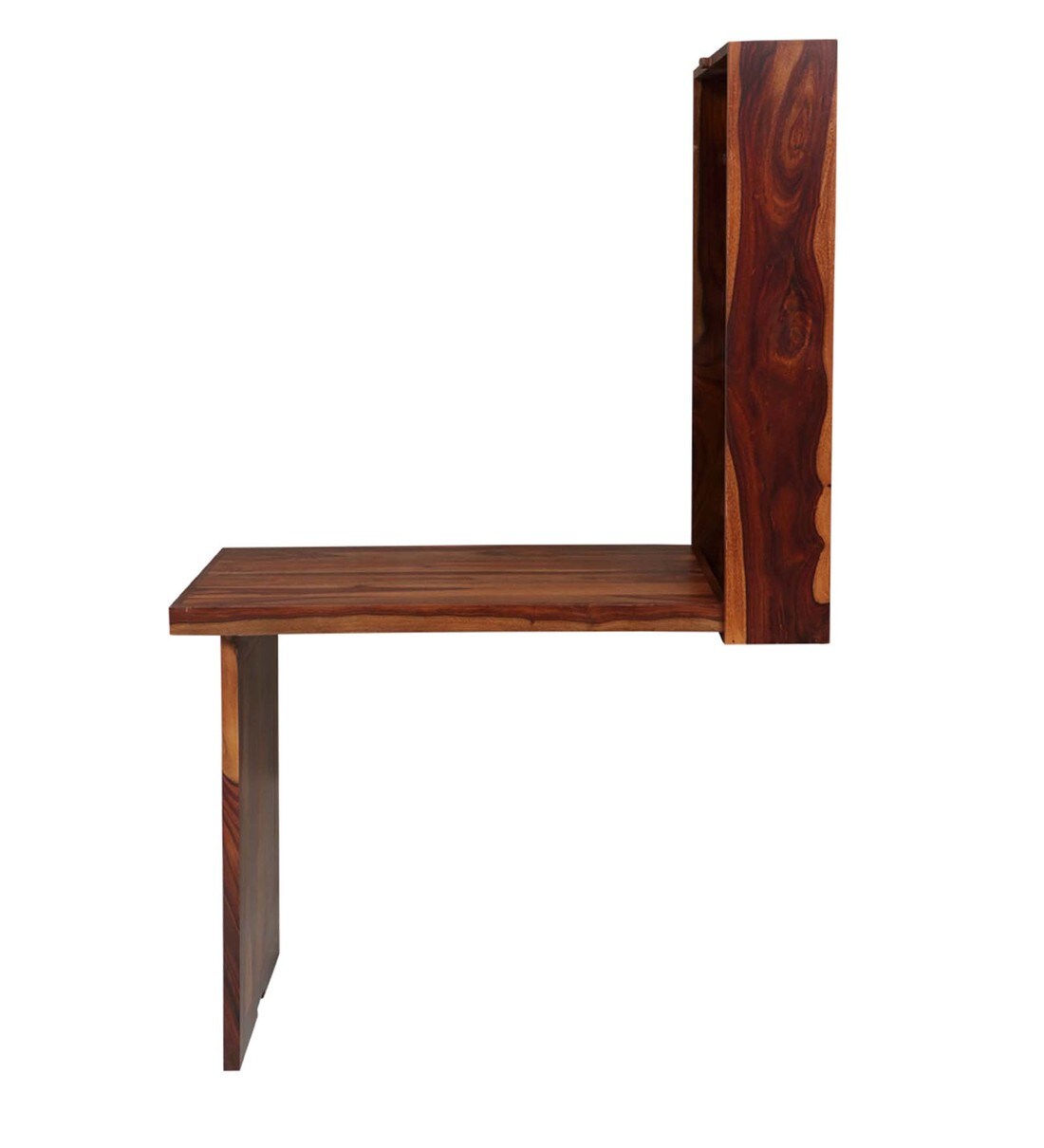 Devin Solidwood Study Table With Book Rack - Honey