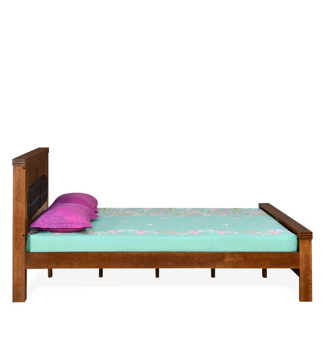 Buy Dexter Solid Wood King Size Bed in Teak Finish by home Online Traditional King Size Beds