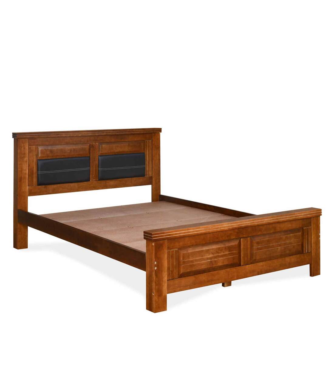 Buy Dexter Solid Wood King Size Bed in Teak Finish by home Online