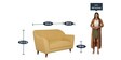 Delfina 2 Seater Sofa in Camel Yellow Colour