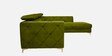 Dellara Velvet LHS Sectional Sofa in Lime Green Colour