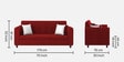 Denmark 3 Seater Sofa In Blood Maroon Colour