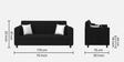 Denmark 3 Seater Sofa In Zed Black Colour