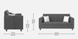 Denmark Fabric 3 Seater Sofa in Charcoal Grey Colour