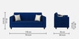 Denmark Fabric 3 Seater Sofa in Royal Blue Colour