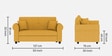 Derado Fabric 2 Seater Sofa in Bold Yellow Colour