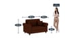 Derado Fabric 2 Seater Sofa in Coffee Brown Colour
