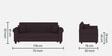 Derado Fabric 3 Seater Sofa in Cara Brown Colour