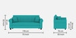 Derado Fabric 3 Seater Sofa in Sea Green Colour