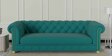 Derby Velvet 3 Seater Sofa In Teal Green Colour