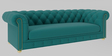 Derby Velvet 3 Seater Sofa In Teal Green Colour