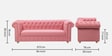 Derby Velvet Fabric 3 Seater Sofa in Blush Pink Color
