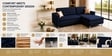 Derek 2 Seater LHS Sofa In Blue Color