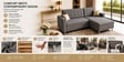 Derek 2 Seater LHS Sofa In Grey Color