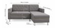 Derek 2 Seater LHS Sofa In Grey Color