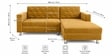 Derek 2 Seater LHS Sofa In Mustard Color