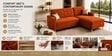 Derek 2 Seater LHS Sofa In Orange Color