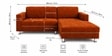 Derek 2 Seater LHS Sofa In Orange Color