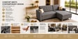 Derek 2 Seater LHS Sofa In Grey Color