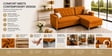 Derek 2 Seater LHS Sofa In Mustard Color