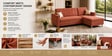 Derek 2 Seater LHS Sofa In Rose Gold Color