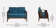 Desna Sheesham Wood 2 Seater Sofa In Blue Colour
