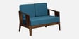 Desna Sheesham Wood 2 Seater Sofa In Blue Colour