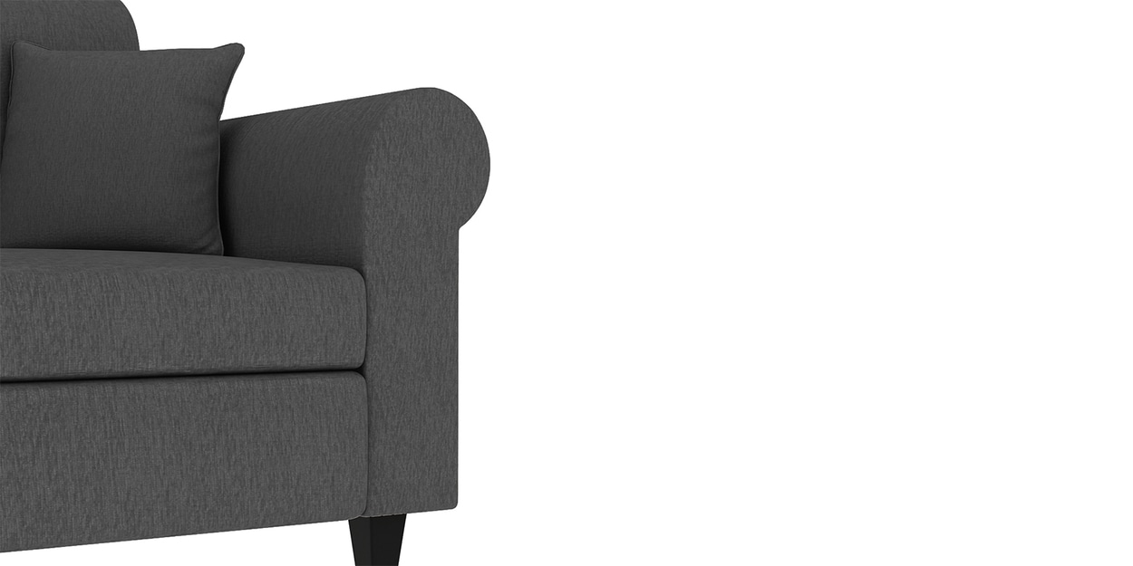 Buy Derado Fabric 2 Seater Sofa In Charcoal Grey Colour By Febonic Online Rolled Arms 2 Seater 5283