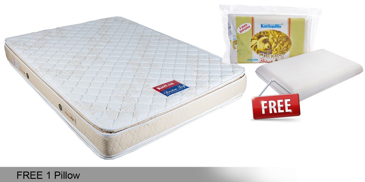 Buy Desire Pillow Top Single 6 inch Bonnell Spring Mattress by Kurlon