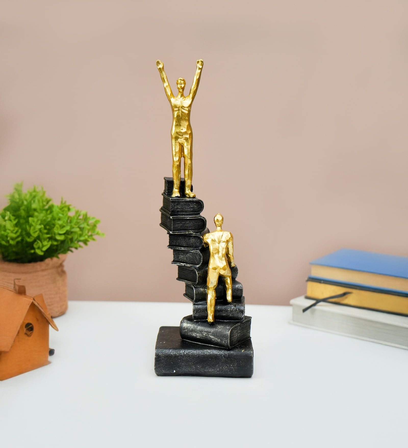 Black & Golden Resin Staircase Decorative Object