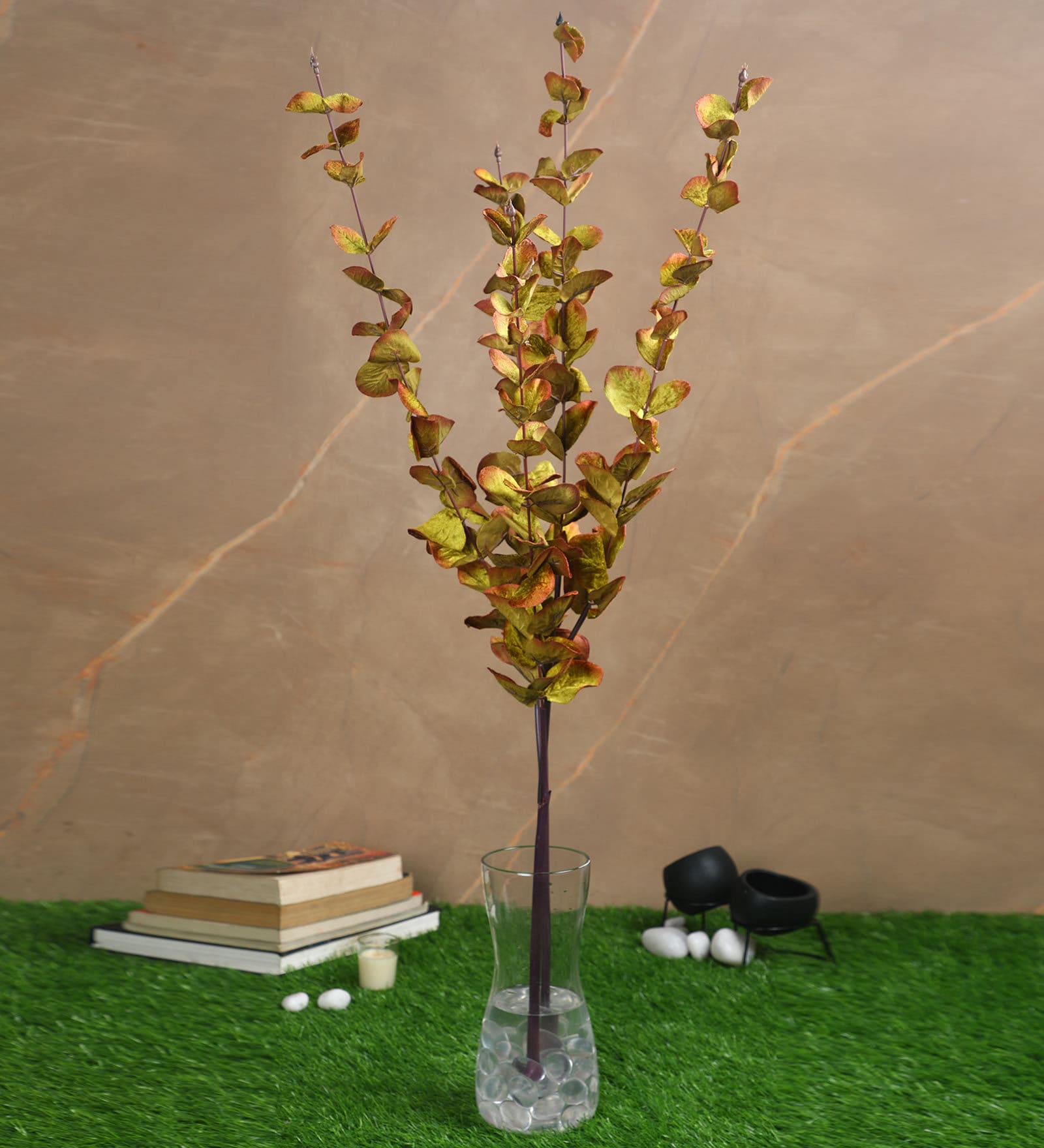 Brown Velvet Eucalyptus Artificial Flower